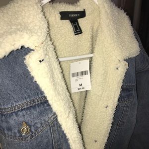 Faux-fur jean jacket